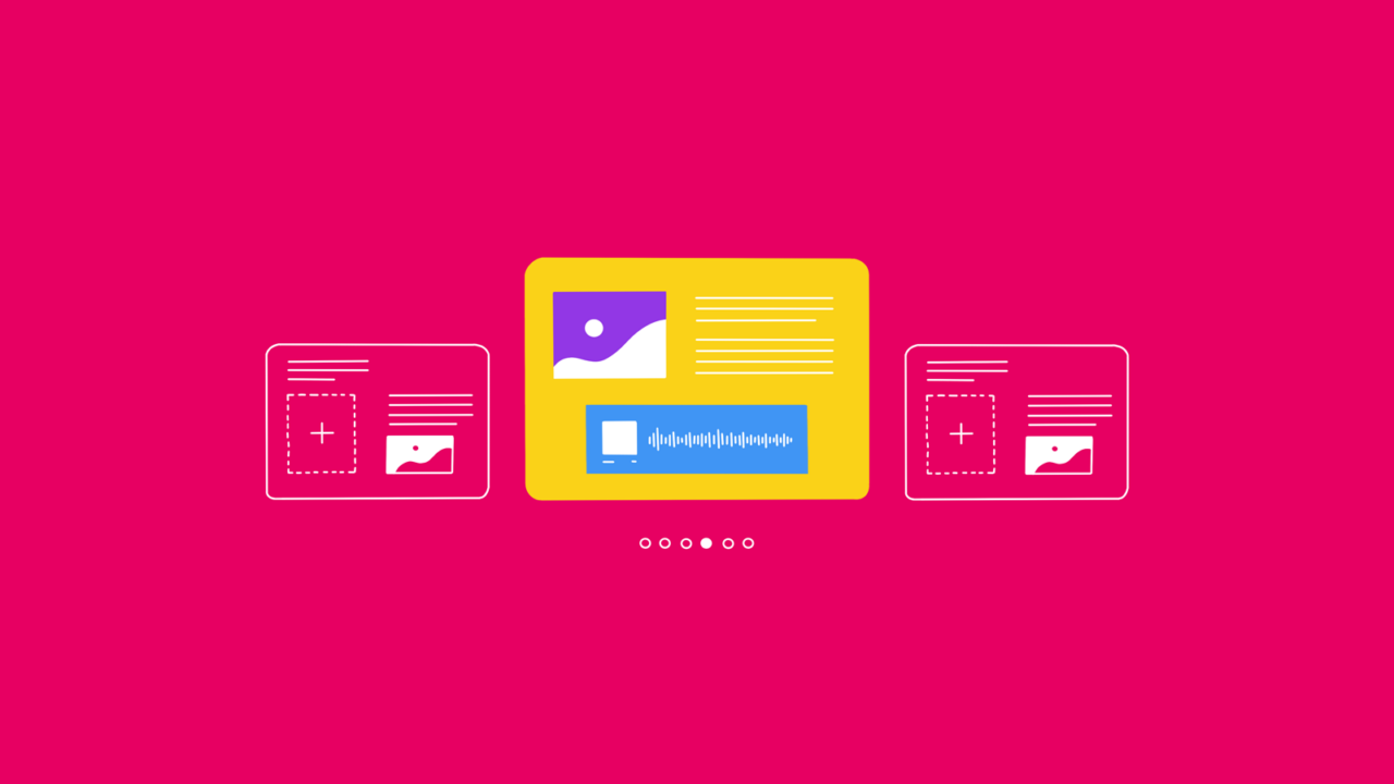 illustration of screens with media kit examples