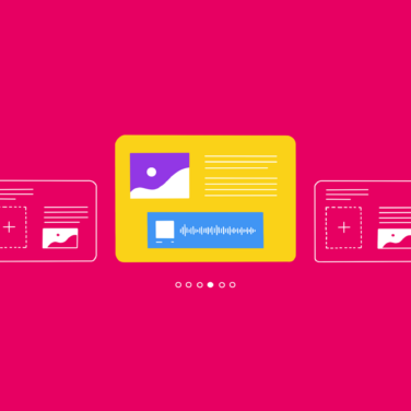 illustration of screens with media kit examples